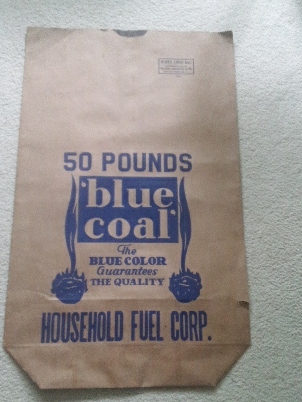 Brown Paper 50-Pound Blue Coal Bag